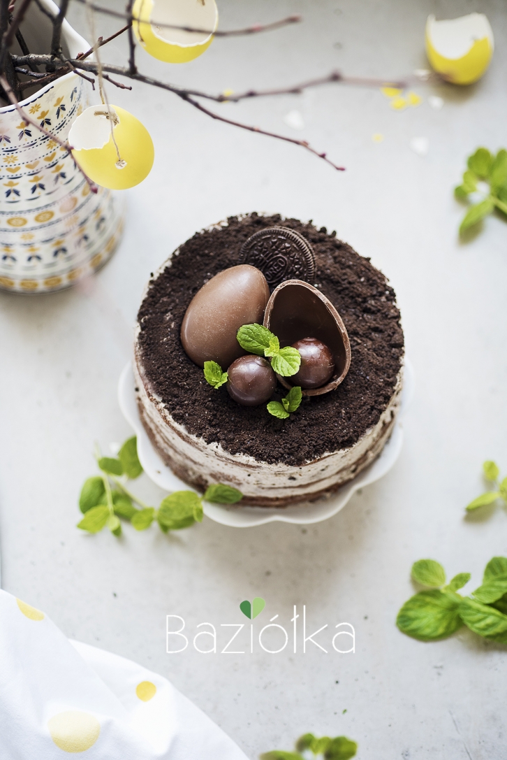 Tort Oreo z kremem miętowym